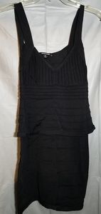 Wow Couture Black Peplum Bodycon Stretch Dress